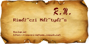 Rimóczi Mátyás névjegykártya