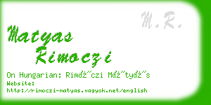 matyas rimoczi business card